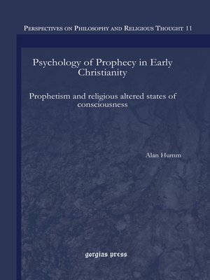 cover image of Psychology of Prophecy in Early Christianity